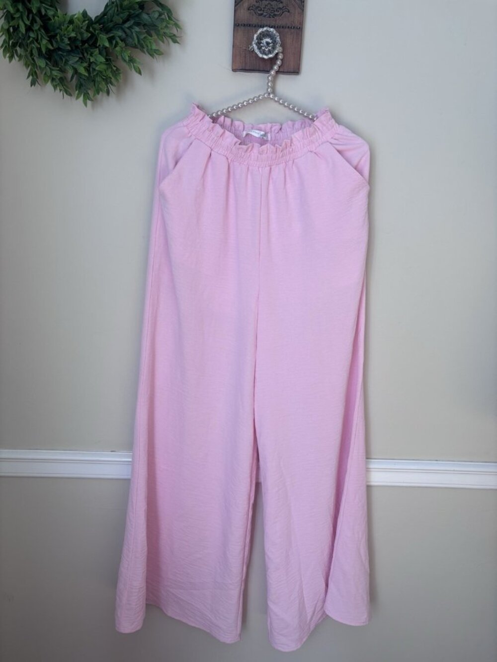 Altar'd State Womens Size M Pink Wide Leg Pants Lined Lightweight